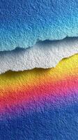 Vibrant layers of torn paper reveal colorful gradients in a creative abstract artwork photo