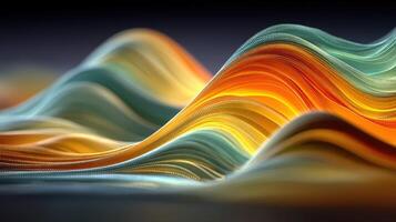 Colorful waves of digital abstraction flowing in a mesmerizing pattern with vibrant hues at dusk photo