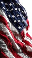 American flag waves proudly with vibrant colors and intricate details showcasing its historical significance and unity photo