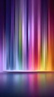 Colorful vertical stripes create a vibrant background in a softly lit environment at night photo