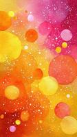Vibrant watercolor composition featuring colorful circles and splashes during a bright afternoon photo