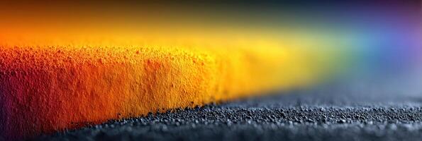 Vibrant colors blend beautifully in a close-up view of colored powder resting on a dark surface during a creative art activity photo