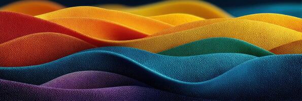 Colorful wave patterns create a vibrant and dynamic abstract landscape with smooth gradients and textures photo