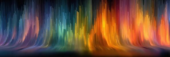 Vibrant abstract display of colorful waves reflecting light at night with a smooth gradient effect photo