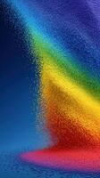 Colorful powder bursts create a vibrant display against a deep blue background photo