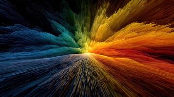 Vibrant abstract explosion of color creating a dynamic visual experience with rays of light emanating from the center photo