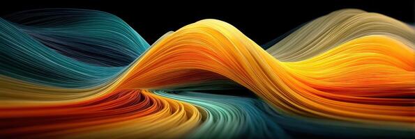 Vibrant waves of color flow gracefully in a dynamic abstract composition displaying motion and depth photo