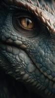 Close-up view of a lizard revealing intricate textures and patterns in its eye and skin at a wildlife sanctuary during daylight photo