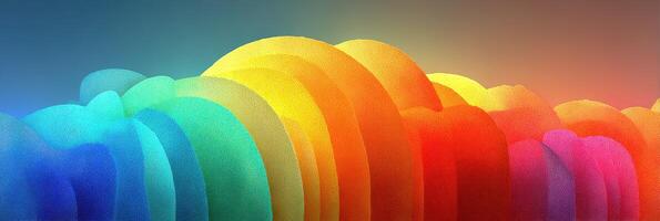 Vibrant rainbow colors create an abstract landscape with smooth curves and soft gradients in a serene setting at sunset photo