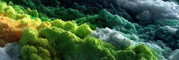 Digital landscape of vibrant, colorful waves showcasing textures resembling abstract natural formations during daytime photo
