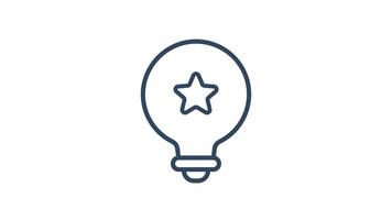 Inspiration icon animated. animated icon related to business. suitable for user interface, provide visual feedback and more. alpha channel, transparent background video