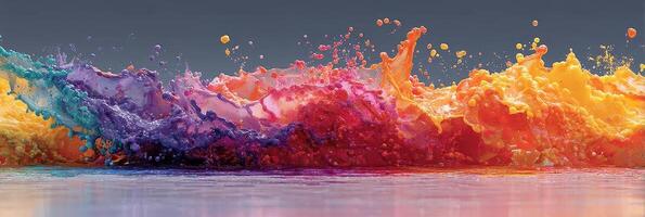 Vibrant colors create dynamic waves in a stunning artwork showcasing the beauty of fluid motion photo
