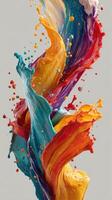 Colorful swirling paint splash creates vibrant visual display in artistic composition photo