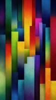 Vibrant abstract composition with layered geometric shapes in bright colors and textured background photo