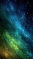 Galactic colors blend in a vibrant cosmic scene showcasing stars and nebulae in a night sky photo