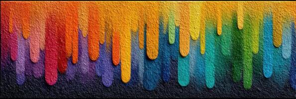 Vibrant abstract design featuring colorful drips in rainbow hues creating a dynamic visual effect photo