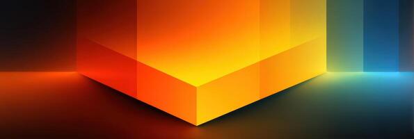 Bright geometric shapes create a vibrant display in a dark environment during evening hours photo