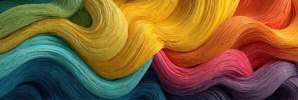 Vibrant abstract painting showcasing colorful brush strokes in flowing patterns photo