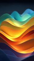Colorful undulating waves of light create a mesmerizing display of patterns inspired by nature at night photo