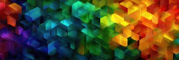 Colorful abstract hexagonal shapes create a vibrant pattern in a digital artwork photo