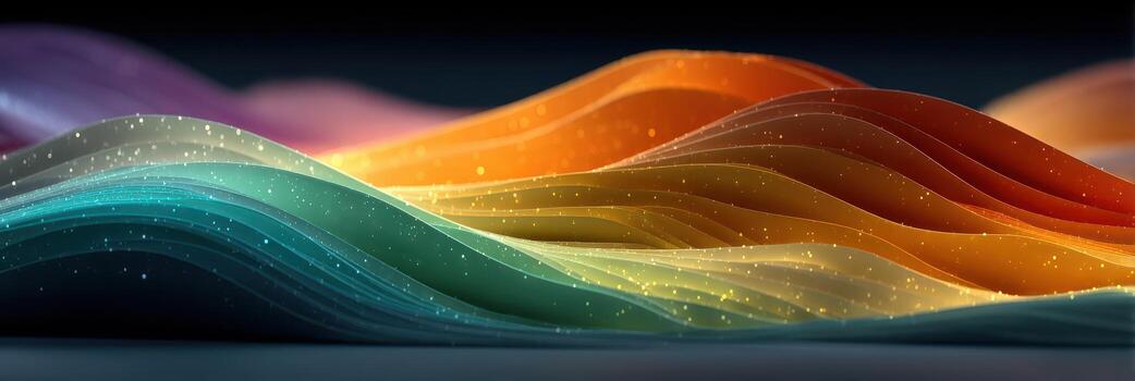 Vibrant waves of color create a stunning abstract design with mesmerizing movements in vivid tones photo