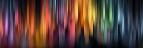 Colorful abstract patterns create a vibrant backdrop in a blurred forest during the fall photo