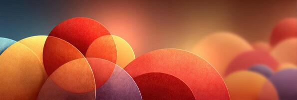 Colorful abstract circles in warm tones create an inviting and vibrant atmosphere in a modern design setting during the evening photo