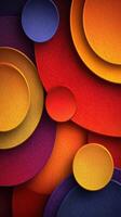 Colorful abstract design featuring circular patterns in vibrant shades creating a dynamic visual composition photo