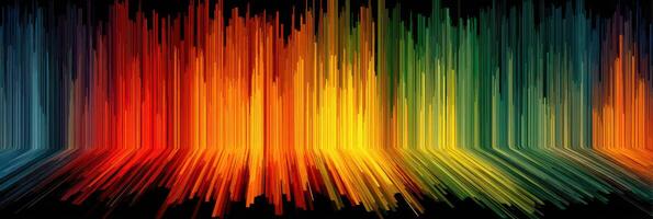 Colorful sound wave pattern visualizing music frequencies in a dynamic manner across a dark background photo