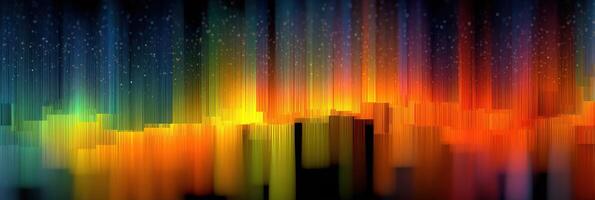 Colorful wave of light displays a vibrant digital landscape of varying hues and tones in a mesmerizing abstract art piece photo
