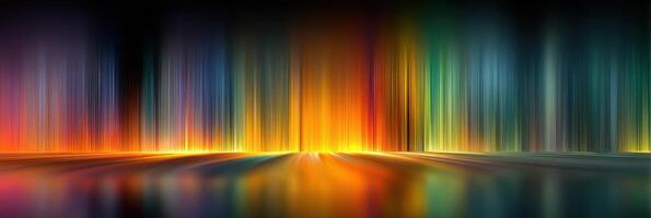 Vibrant light display showcases colorful hues in a serene setting during twilight photo