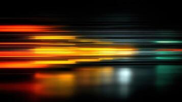 Vibrant light trails create dynamic patterns in a dark environment during nighttime photo