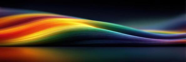 Vibrant waves of color flowing across a dark background create a dynamic visual experience and evoke a sense of motion and energy photo