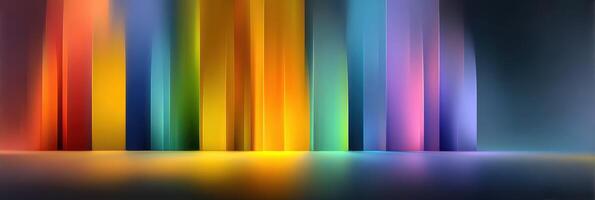 Colorful light display creating vibrant patterns on a smooth surface in a darkened space photo