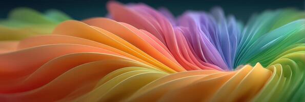 Colorful waves of flowing paper create an abstract landscape in vibrant hues during a creative art session photo