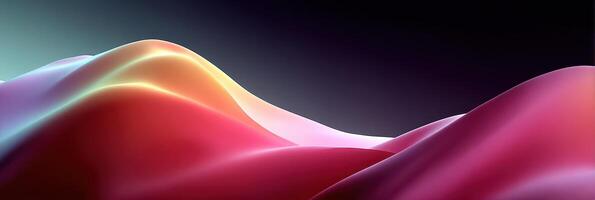 Colorful abstract waves create a stunning visual display of gradients and shapes in a dark background photo