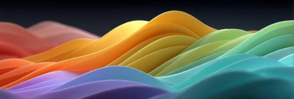 Colorful waves create a fluid abstract design with smooth gradients and dynamic shapes at dusk photo