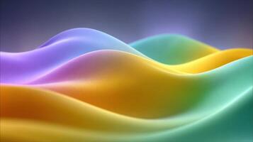 Colorful undulating abstract waves create a vibrant visual experience in a smooth, calming landscape photo
