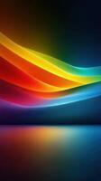 Colorful light waves ripple across a dark background creating a vibrant visual display in a digital setting photo