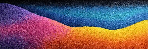 Vibrant abstract painting depicting colorful waves in bold hues at a creative studio photo