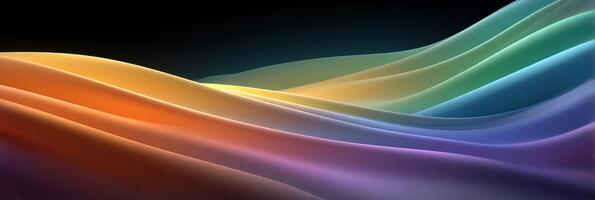 Colorful wave patterns blending smoothly in a vibrant abstract landscape during digital art creation photo