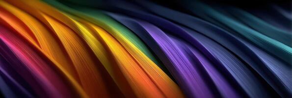 Colorful fabric waves display vibrant hues blending smoothly in artistic flow photo