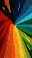Colorful abstract design radiating vibrant gradients and dynamic patterns in striking hues from the center photo