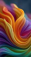 Colorful swirling patterns create a mesmerizing abstract artwork in vibrant shades of orange, purple, and green photo