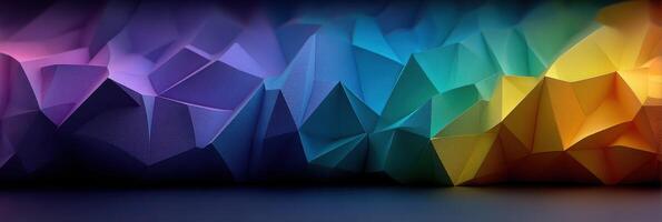 Colorful abstract geometric shapes create modern digital art with gradient hues in vibrant formation photo