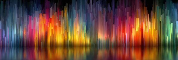 Vibrant abstract patterns reflecting dynamic colors in a stunning visual display across a dark background photo