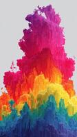 Colorful abstract formation rises majestically, displaying rainbow hues and intricate textures photo