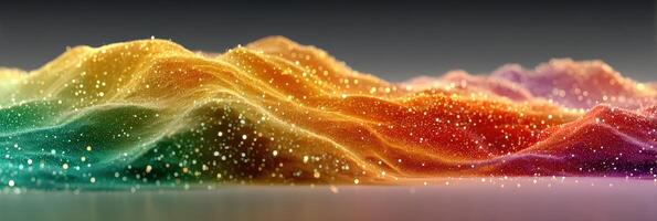 Colorful waves of light and texture create a captivating visual display in a digital art setting photo
