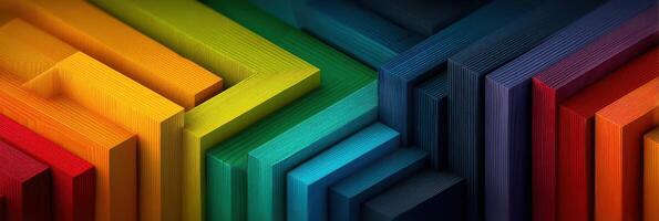 Colorful geometric patterns created using layered paper in vibrant hues photo