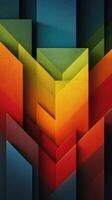 Colorful geometric shapes create a dynamic abstract art composition with vibrant hues and layered textures in a modern design photo